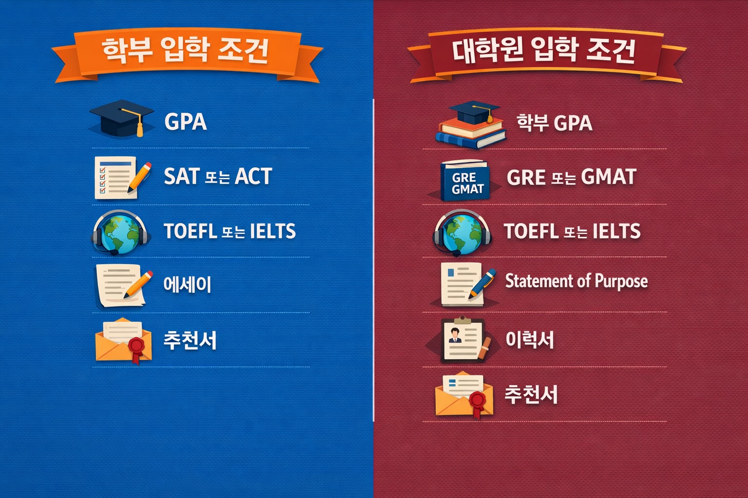 미국 대학 입학 조건